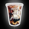 Cozy Faithful Coffee Lovers' Neon Sign Featuring Jesus Illuminated Artwork.