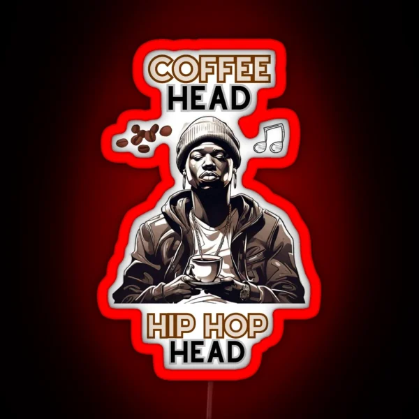 Coffee Head Hip Hop Head RGB Neon Sign