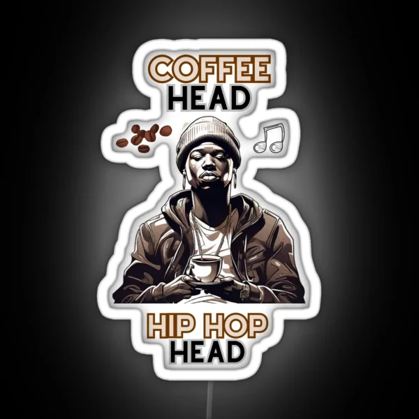 Coffee Head Hip Hop Head RGB Neon Sign