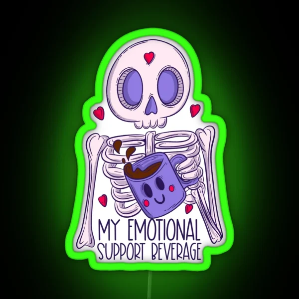 Coffee My Emotional Support Beverage RGB Neon Sign