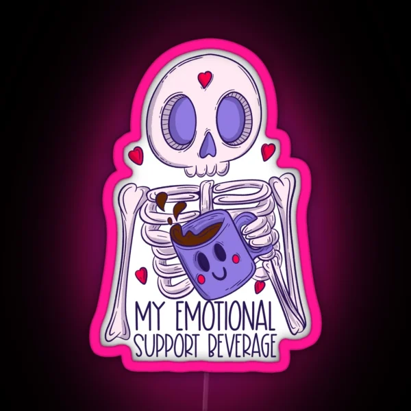 Coffee My Emotional Support Beverage RGB Neon Sign