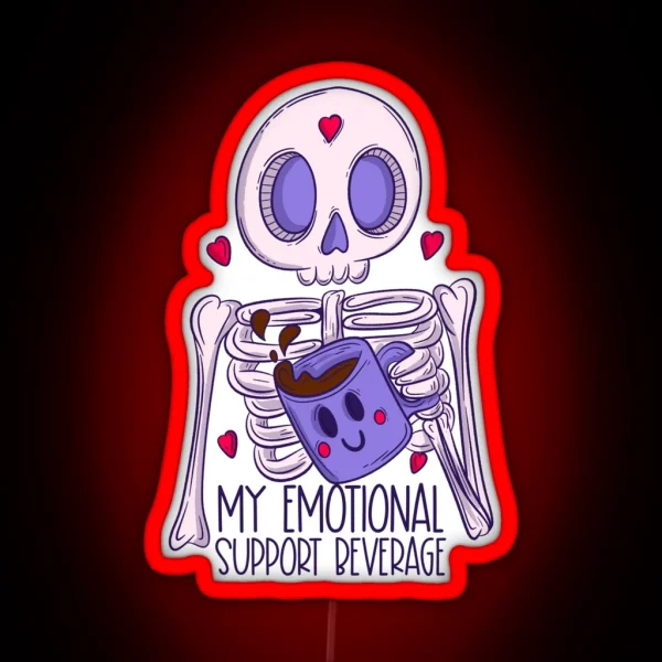 Coffee My Emotional Support Beverage RGB Neon Sign