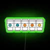 Vibrant RGB neon coffee sign with modern artful color palette.