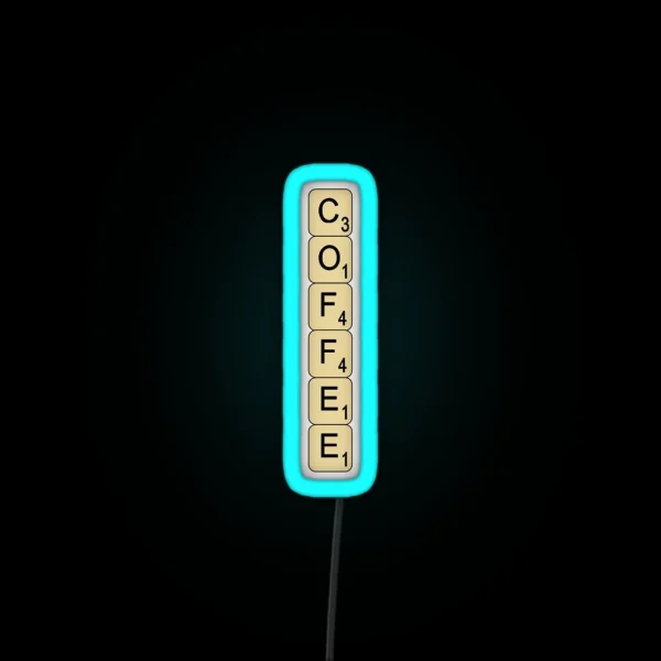 Coffee Scrabble RGB Neon Sign