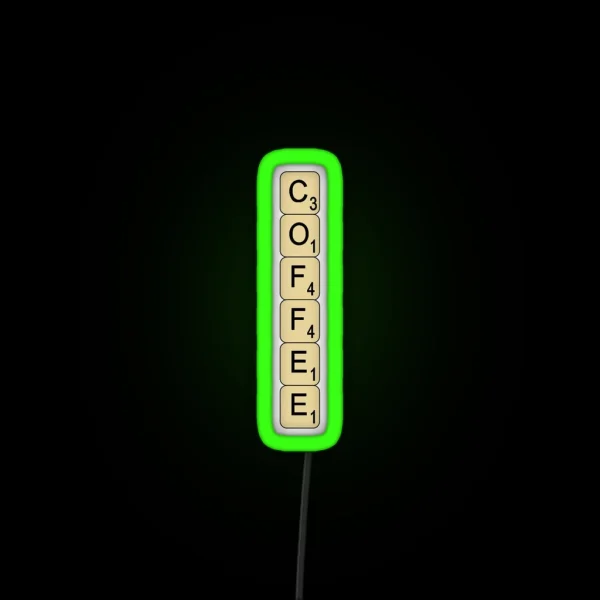 Coffee Scrabble RGB Neon Sign