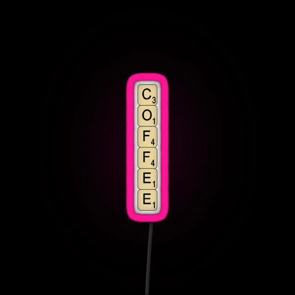 Coffee Scrabble RGB Neon Sign