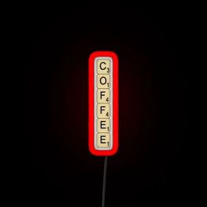 Coffee Scrabble RGB Neon Sign