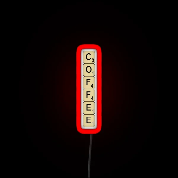 Coffee Scrabble RGB Neon Sign