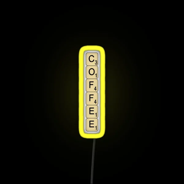 Coffee Scrabble RGB Neon Sign