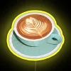 RGB Neon Sign featuring Customizable Latte Art and Geometric Patterns