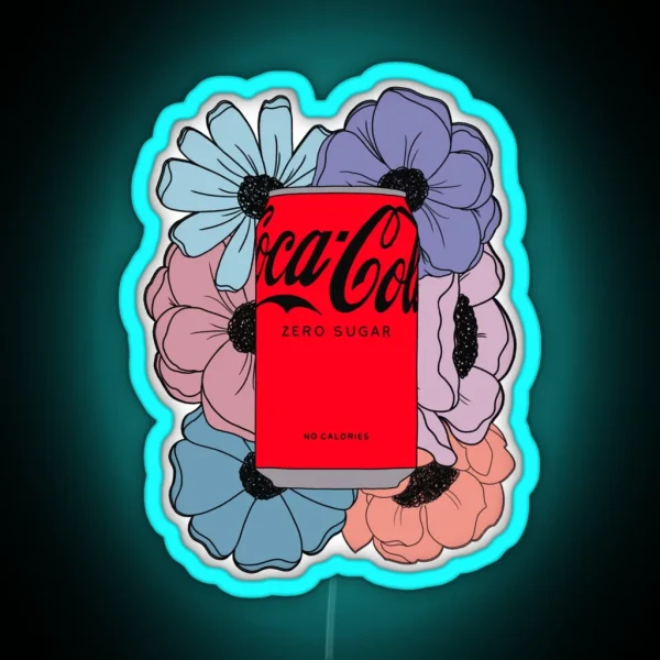 Coke Zero Flowers RGB Neon Sign