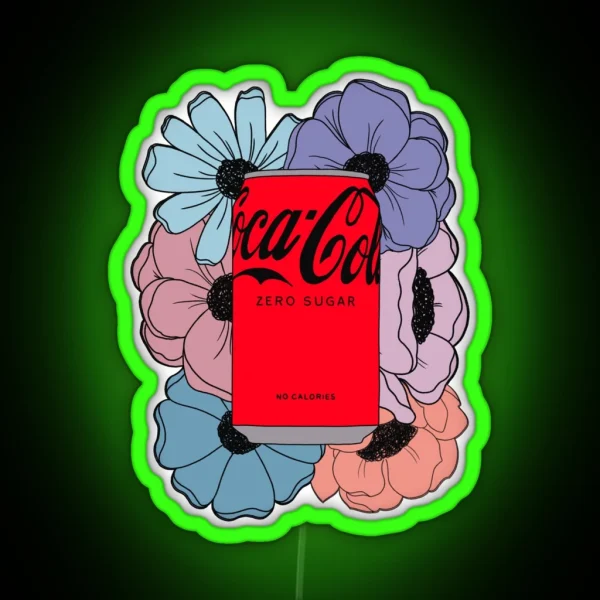 Coke Zero Flowers RGB Neon Sign