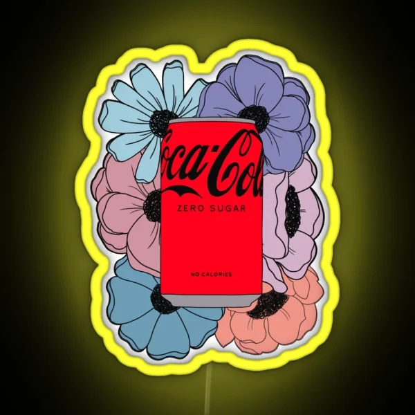Coke Zero Flowers RGB Neon Sign