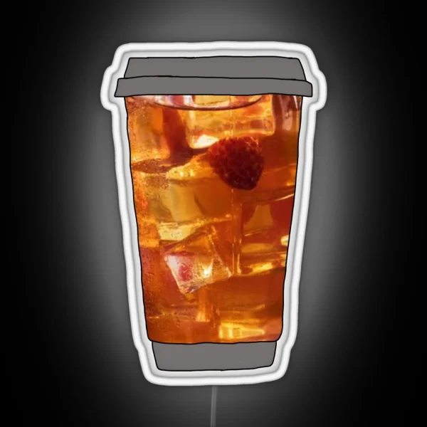 Cold Brew Ice Tea Cup RGB Neon Sign