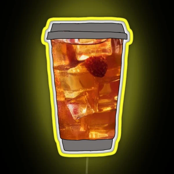 Cold Brew Ice Tea Cup RGB Neon Sign