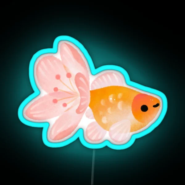 Cold Cherry Blossom Goldfish RGB Neon Sign