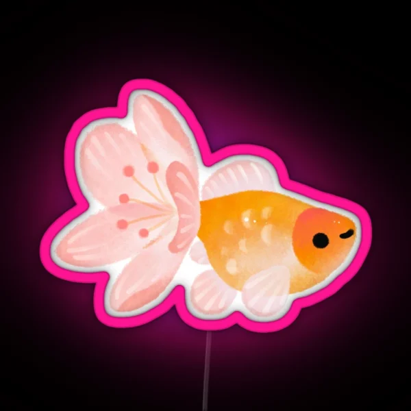 Cold Cherry Blossom Goldfish RGB Neon Sign