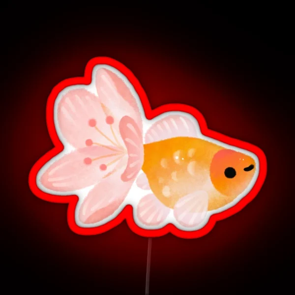 Cold Cherry Blossom Goldfish RGB Neon Sign