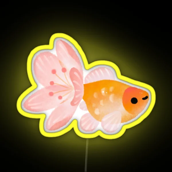 Cold Cherry Blossom Goldfish RGB Neon Sign