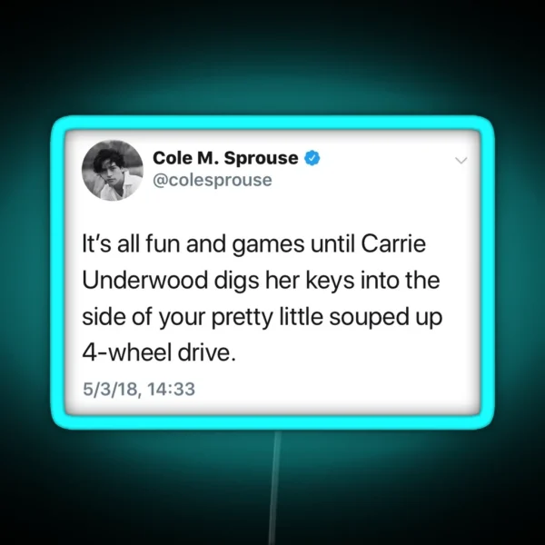 Cole Sprouse Tweet RGB Neon Sign