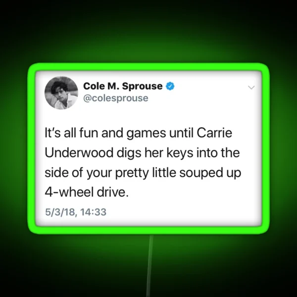Cole Sprouse Tweet RGB Neon Sign