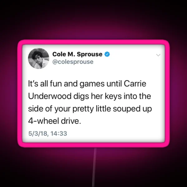 Cole Sprouse Tweet RGB Neon Sign