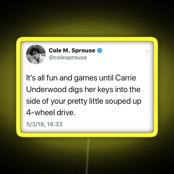 Cole Sprouse Tweet RGB Neon Sign