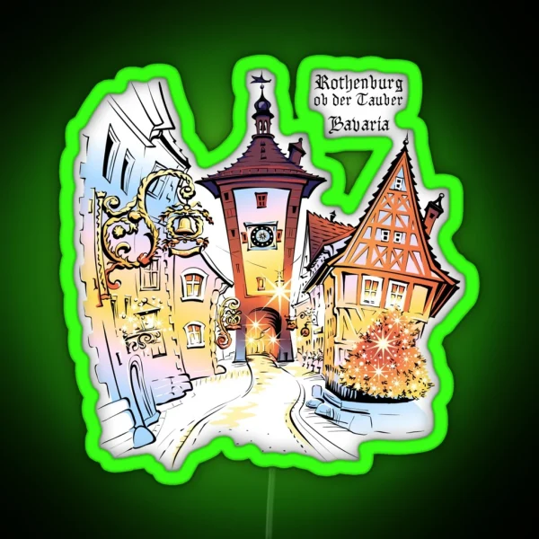 Color Rothenburg Ob Der Tauber Bavaria RGB Neon Sign