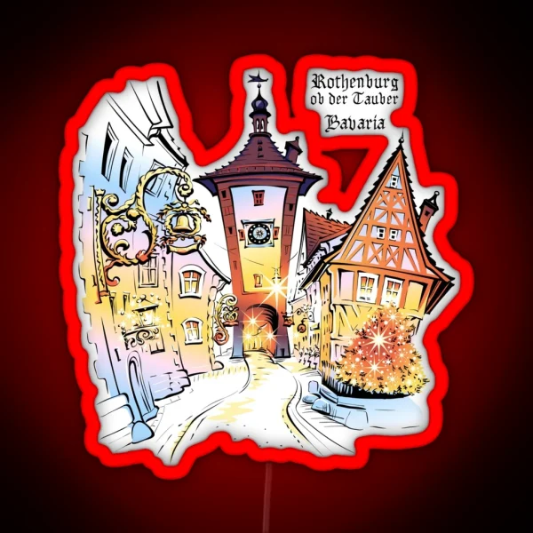 Color Rothenburg Ob Der Tauber Bavaria RGB Neon Sign