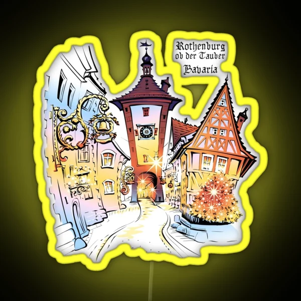 Color Rothenburg Ob Der Tauber Bavaria RGB Neon Sign