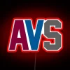 Vibrant Colorado Avalanche team logo in radiant RGB neon lighting