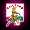 Colorful RGB LED Pikes Peak or Bust Sign with Neon Effect
