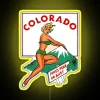 Colorful Pikes Peak Or Bust LED Travel Sign Display Accentuation