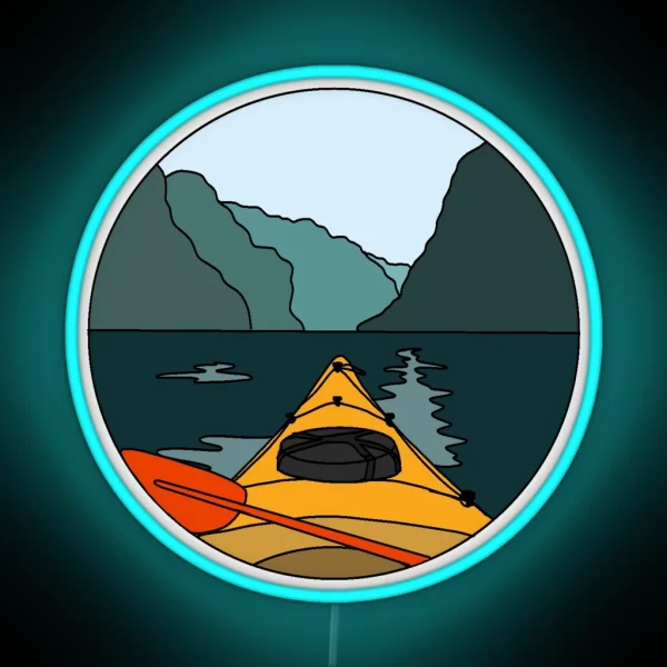 Colorblock Kayak RGB Neon Sign
