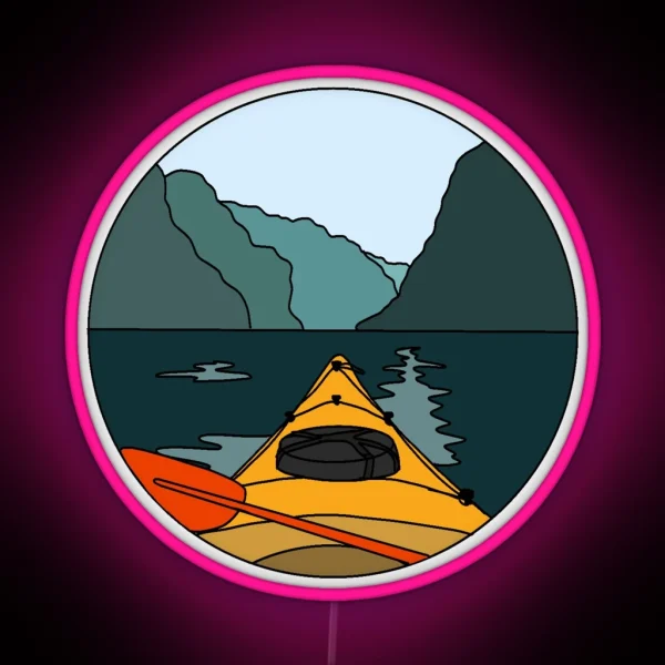 Colorblock Kayak RGB Neon Sign