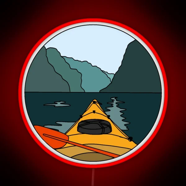 Colorblock Kayak RGB Neon Sign