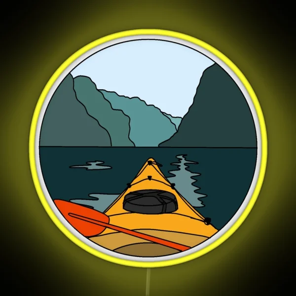 Colorblock Kayak RGB Neon Sign