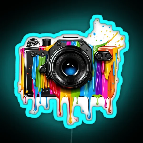 Colorful Camera Splash Led RGB Neon Sign