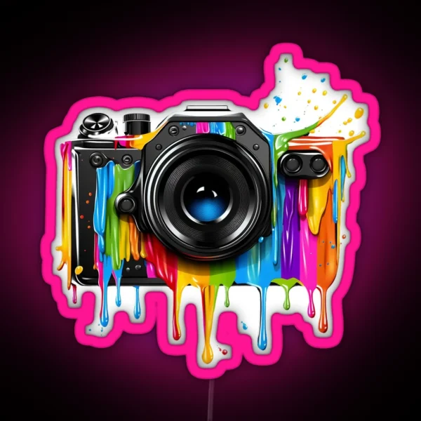 Colorful Camera Splash Led RGB Neon Sign