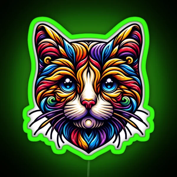 Colorful Cat Cats RGB Neon Sign
