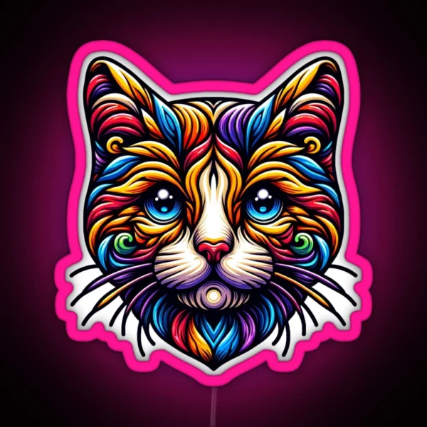 Colorful Cat Cats RGB Neon Sign