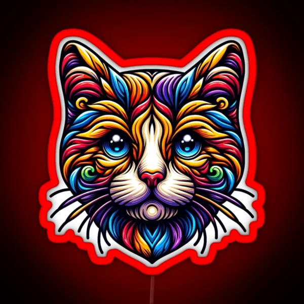 Colorful Cat Cats RGB Neon Sign