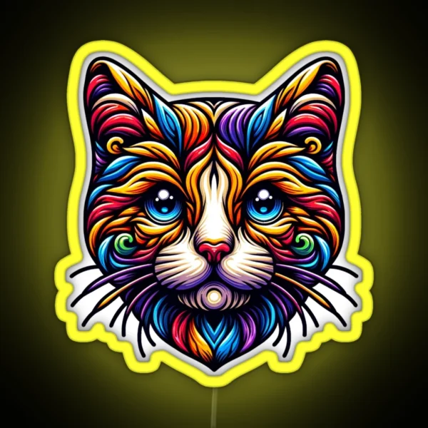 Colorful Cat Cats RGB Neon Sign