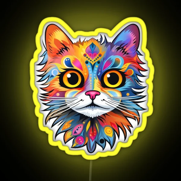 Colorful Cat Delight Led Express Your Whimsy With This RGB Neon Sign