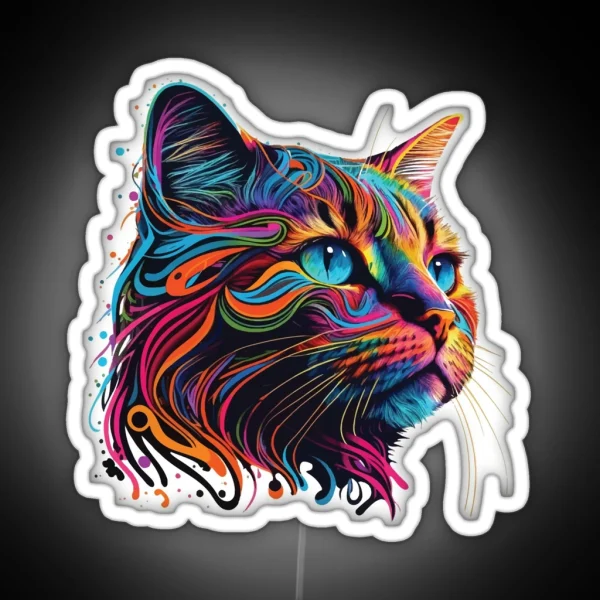 Colorful Cat Lovers Gift RGB Neon Sign