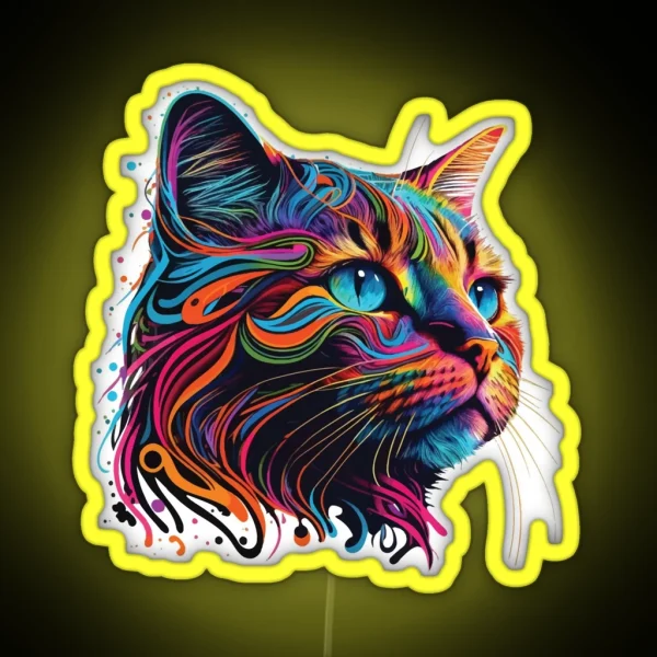Colorful Cat Lovers Gift RGB Neon Sign