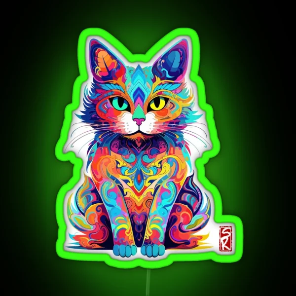 Colorful Cat RGB Neon Sign