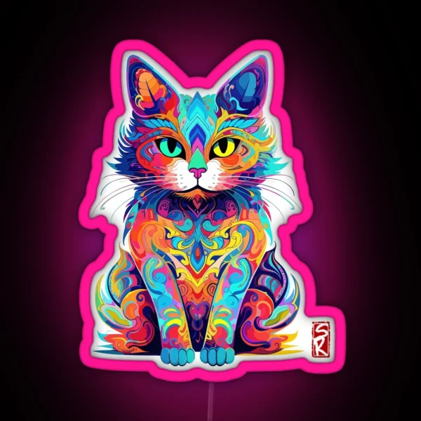 Colorful Cat RGB Neon Sign