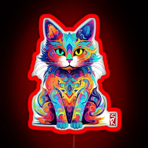 Colorful Cat RGB Neon Sign