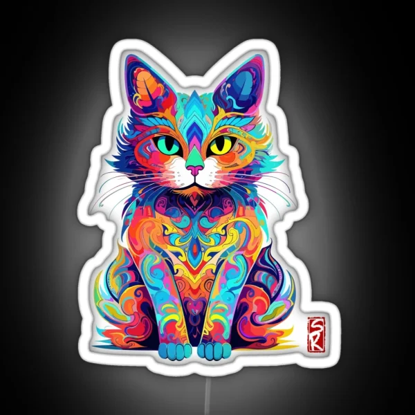 Colorful Cat RGB Neon Sign
